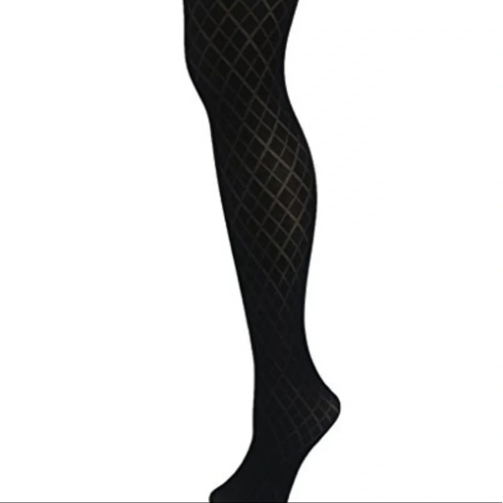 Memoi diamond argyle tights black medium large 130-175 lbs